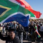 protest calling for the deportation of undocumented immigrants, as violence against migrants from other african countries increases, in benoni